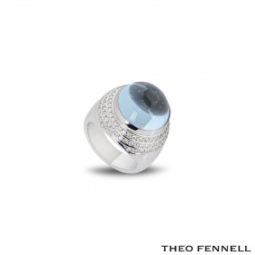 Theo Fennell White Gold Whisper Diamond & Aquamarine Ring Theo Fennell White Gold Whisper Diamond & Aquamarine Ring